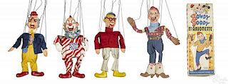 Four Howdy Doody related Peter Puppet Playthings