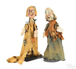 Two character sculpted puppets