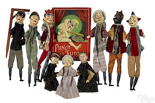 Seven Punch and Judy related puppets
