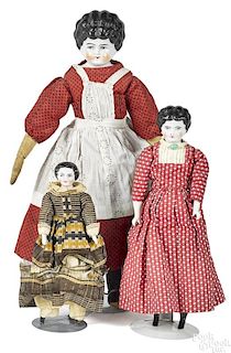 Three China head dolls