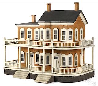 Victorian painted wood doll house