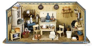 German lithographed paper and painted wood kitchen