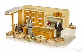 German enameled wood grocery shop