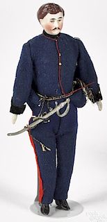 Doll house bisque soldier doll