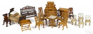 Group of doll house furniture