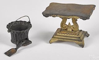 Stevens & Brown cast iron furnace and table