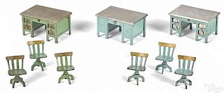 Three Kenton cast iron desks
