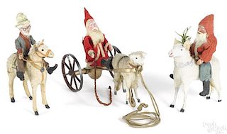 Painted composition Santa on stick leg sheep