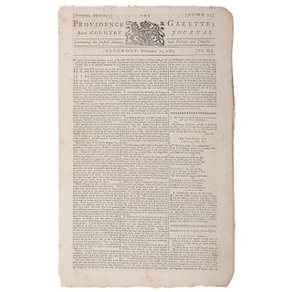 Pontiac's War, The Providence Gazette, December 1763