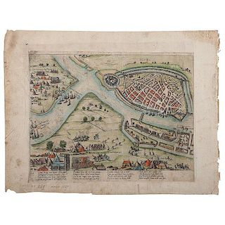 Late 16th Century Maps, Incl. Siege of La Rochelle & Ghent