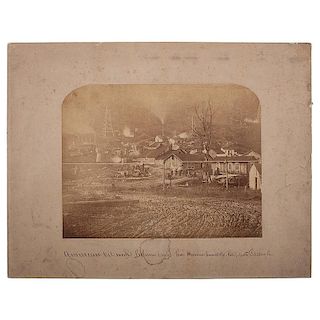 Pennsylvania Oil Boom, American Oil Works, Titusville, Imperial Albumen Photograph by Mather
