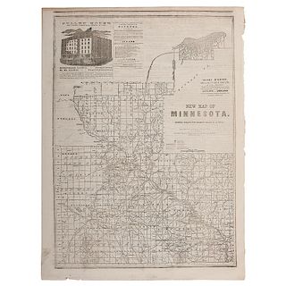 St. Paul Advertiser with Full Page Map of Minnesota, 1856