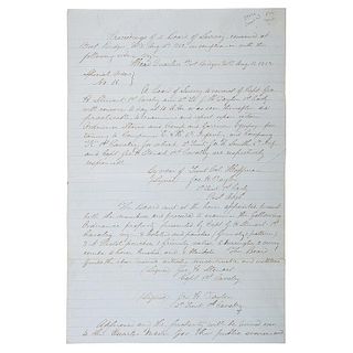 Wyoming Territory, 1858 Fort Bridger Manuscript Special Orders