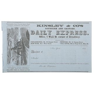 New York's Pony Express, Kinsley & Co., Blank Illustrated Receipt