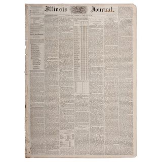 Lincoln's Hometown Newspaper, Illinois Journal, Inaugurations of Lincoln and Jefferson Davis Covered in Two Issues, 1861