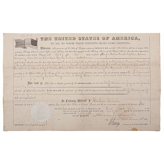 Abraham Lincoln, New Mexico Territory Land Grant Signed by W.O. Stoddard, Issued to Diego Martin for Service in the Apache Wa