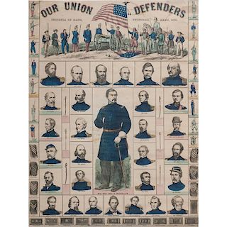 Our Union Defenders, Finely Illustrated Civil War Broadside Engraving