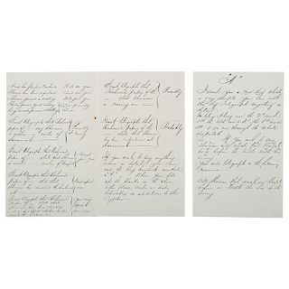 Civil War Manuscript "Keys" for Telegraphing Messages