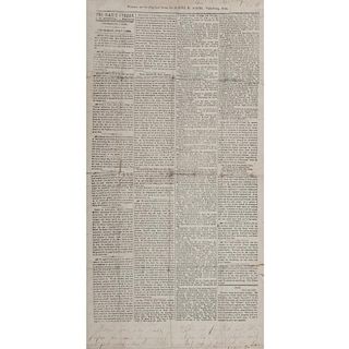 Civil War, Vicksburg Daily Citizen, Rare Variant of Famed Wallpaper Edition