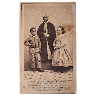 White and Black Slaves from New Orleans CDV