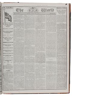 The World, New York, Bound Volume, January-May 1865, News Covering the Final Months of the War, Confederate Surrender, and Li