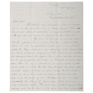 Indian Wars, Dakota Territory Letter Describing Indians and Chief "Iron Whip", June 1866