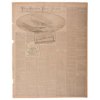 Dallas Morning News, January 17, 1904, with Illustrated Coverage of Wright Brothers in Flight