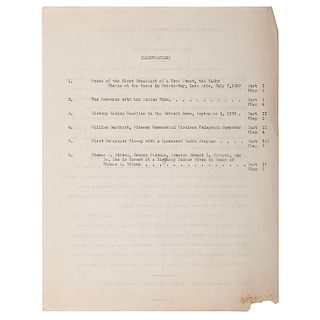 Lee de Forest, Inventor and "Father of Radio," Typed Manuscript