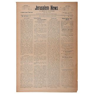 Jerusalem News, One of the Final Issues Printed, June 5, 1920