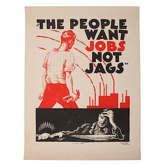Pro-Prohibition Poster, The People Want Jobs Not Jags