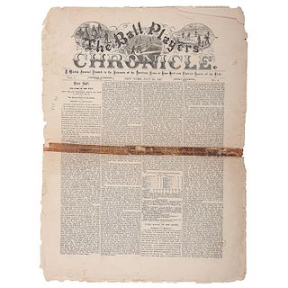 The Ball Players Chronicle, First Ever Baseball Periodical, Edited by Henry Chadwick, 1867