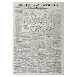 Cincinnati Red Stockings, Two 1869-1870 Cincinnati Newspapers, Incl. Issue Featuring the First Published Professional Basebal