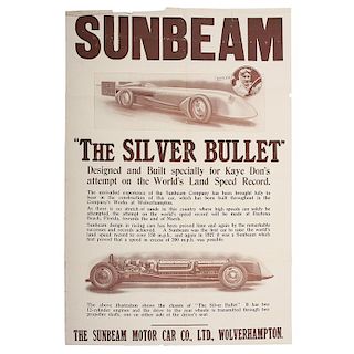 Sunbeam "Silver Bullet" Promotional Poster
