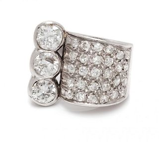 A Platinum and Diamond Ring, 8.90 dwts.