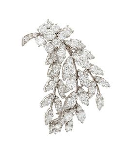 A Platinum and Diamond Brooch, Tiffany & Co., 13.10 dwts.