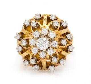 An 18 Karat Yellow Gold and Diamond Ring, 10.30 dwts.