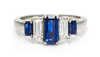 A Platinum, Sapphire and Diamond Ring, Oscar Heyman Brothers, 4.00 dwts.