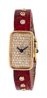An 18 Karat Yellow Gold and Diamond Watch, Tiffany & Co., France, 21.00 dwts.