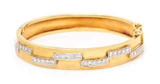 An 18 Karat Yellow Gold and Diamond Bracelet, Aldo Cipullo, 18.40 dwts.