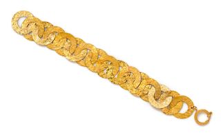 An 18 Karat Yellow Gold Circlet Link Bracelet, 15.10 dwts.