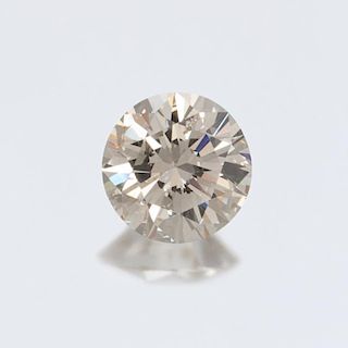 A 6.06 Carat Round Brilliant Cut Diamond,