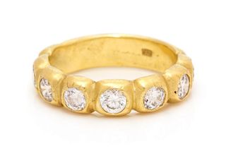 An 18 Karat Yellow Gold and Diamond Ring, 5.10 dwts.