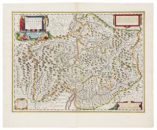 BLAEU, Willem (1571-1638) [MAPS OF SWITZERLAND]. 5 engraved maps hand-colored in outline. Amsterdam, ca.1640.