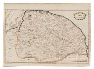 MORDEN, Robert (ca 1650-1703). Kent [with:] Norfolk. [London, ca 1695]. 2 hand-colored engraved maps.
