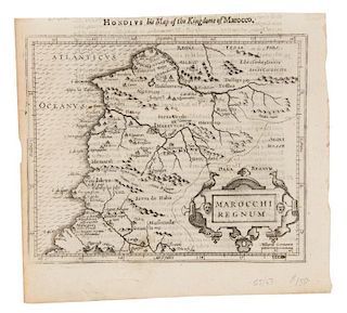 HONDIUS, Henricus - Samuel PURCHAS. Marocchi Regnum. [London, ca 1625 or later].