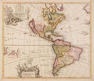 SCHENCK, Pieter (1645-1715) America Septentrionalis Novissima - America Meridionalis Accuratissima. Amsterdam, 1696.