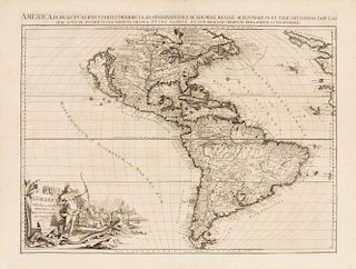 VAN DER AA, Pieter (1659-1733) L'Amerique selon les nouvelles observations de Messrs. de l'Academie des Sciences. Leiden, [17