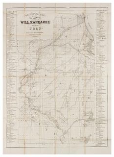 RADFORD, P.M. Radford's Map of Will, Kankakee and Part of Cook Counties. Chicago, n.d.