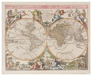 [WORLD] JAILLOT / OTTENS. Nova Orbis Tabula. Amsterdam [ca 1730 or later].