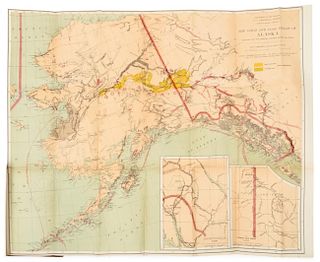 EMMONS, Samuel and WALCOTT, Charles. Map of Alaska... Washington, D.C., 1898. FIRST EDITION.